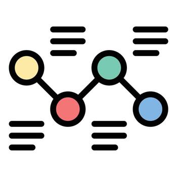 Infographics icon flat line style illustration representing visual data presentation and information sharing, suitable for reports, educational content, and business analysis projects vector