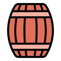 Wine barrel icon flat line style illustration representing traditional wine storage and aging process, suitable for winery branding, vineyard promotions, and beverage industry projects vector