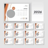 2026 desk calendar template design vector