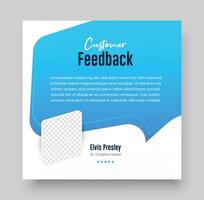 Customer feedback review social media post or web banner design, Client feedback review or client testimonial design. vector