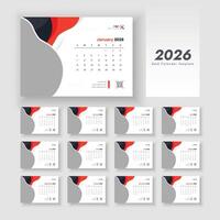 2026 calendar template design vector