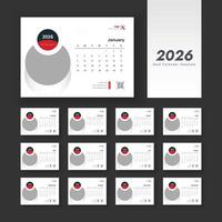 2026 desk calendar design vector