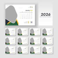 2026 desk calendar template design vector