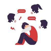 Social pressure and manipulation from people around cause stress and psychological discomfort. Problem of bullying and manipulation in society vector