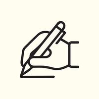 Hand Writing Icon Symbolizing Creativity and Communication Skill Set vector