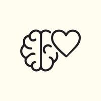 Brain and Heart Connection Symbolic Representation of Mental Health vector