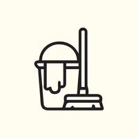 A Simple Graphic of Cleaning Supplies for Home Maintenance Concepts vector
