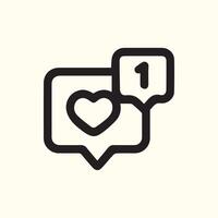 Get Noticed Social Media Love Heart Symbol with Notification Number One vector