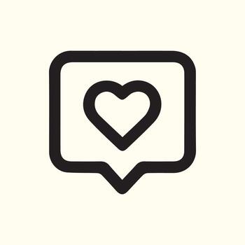 Love in a Bubble Simple and Clean Heart Graphic Design Element vector