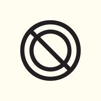 Classic Universal Prohibition Symbol Black and White Graphic Design No Entry Sign Denied Access Icon vector