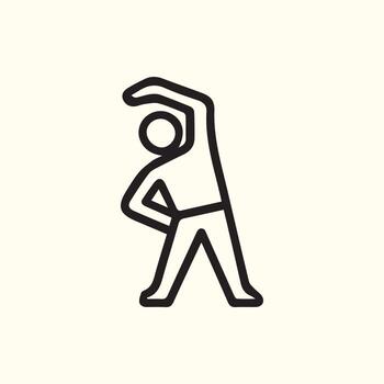 Dynamic side bend stretch for improved flexibility and core strength exercise routine vector