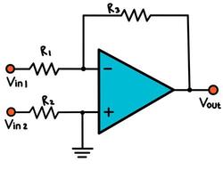 Op-Amp Non-Inverting Amplifier Circuit Diagram with Feedback vector