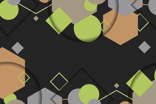 Colorful geometric shapes on black background vector