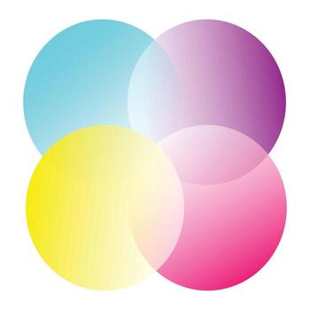 Colorful Overlapping Circle Pattern Modern Textile Graphic Design vector