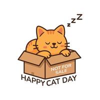 Sleeping cat in a cardboard box vector