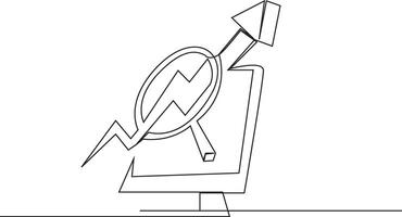 Tracking Business Performance Through Data Analytics, A Conceptual Visualization of Market Trends and Growth Indicators, Illustration vector