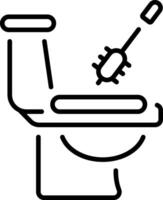 A line style icon showing cleaning bathroom vector