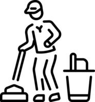 An outline style icon depicting mopping vector