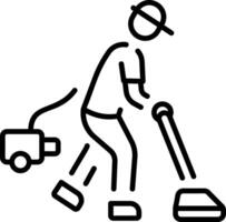 An outline style icon depicting cleaning vector