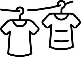 A line style icon showing dry clothes vector