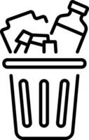 A linear style icon representing trash bin vector