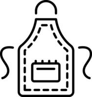 A line style icon showing cleaning apron vector