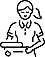 A line style icon showing folding clothes vector