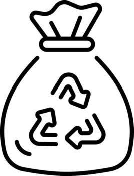 A line style icon showing garbage bag vector