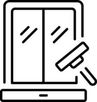 A line style icon showing window cleaning vector