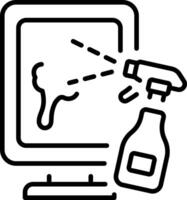 An outline style icon depicting mirror cleaning vector