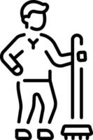 A line style icon showing broom stick vector