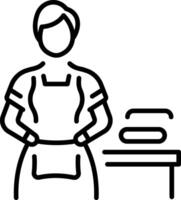 A linear style icon representing maid vector