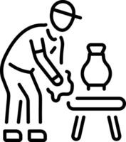 A linear style icon representing dusting vector