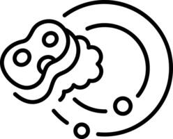 An outline style icon depicting cleaning dish vector