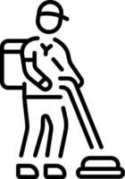 A linear style icon representing carpet cleaner vector