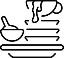 A line style icon showing dirty dishes vector