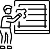 An outline style icon depicting dusting vector
