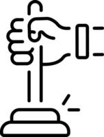 A linear style icon representing unclogging vector