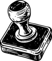 A vintage style illustration showing stamp pad vector