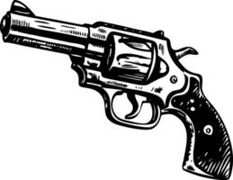 A glyph style illustration depicting revolver vector