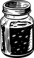 A vintage style illustration showing sample jar vector