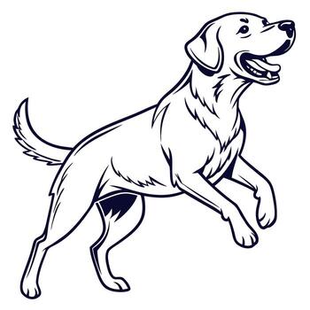 A dog running with its mouth open vector