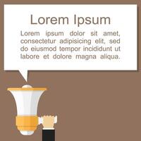 Megaphone with speech bubble, flat design vector