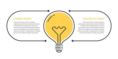 Yellow bulb with two elements for your text vector