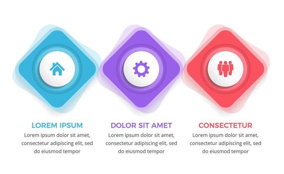 negocio infografía diseño modelo con Tres opciones o pasos, proceso, flujo de trabajo modelo vector