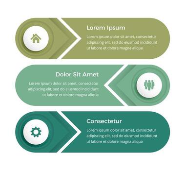 negocio infografía diseño modelo con 3 vertical opciones o pasos, proceso, flujo de trabajo modelo vector