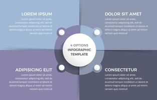 Circle diagram with four elements, infographic template vector