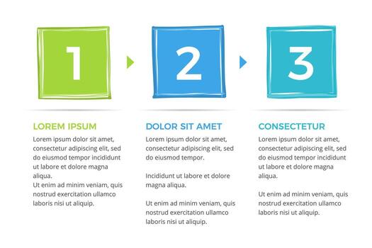 Infographic template with 3 steps or options with place for your text vector