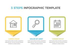Infographic template with 3 steps with icons and place for your text vector