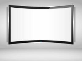 Wide TV screen on the wall vector